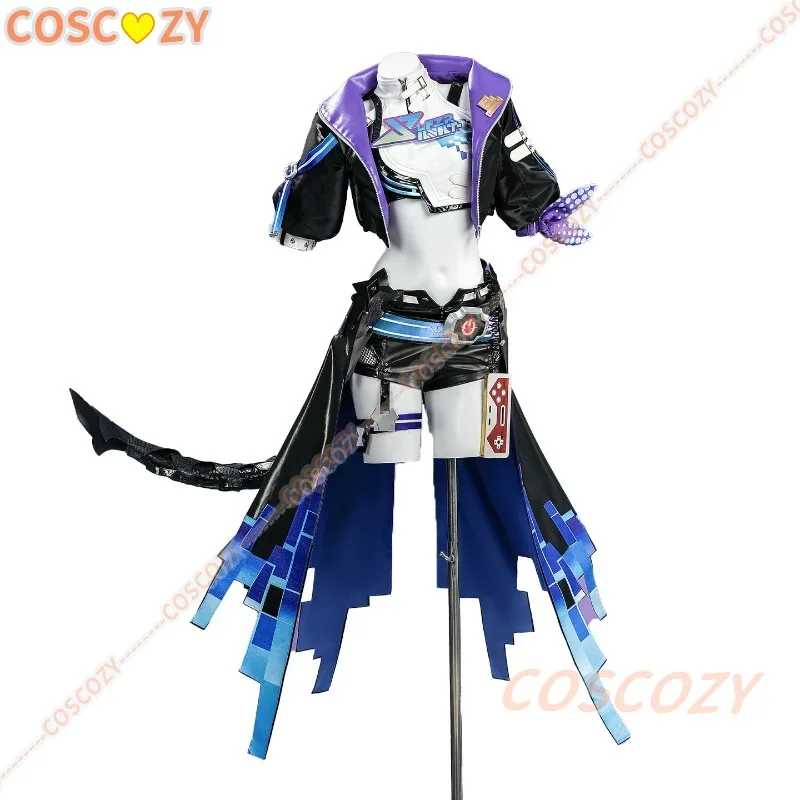 Game Honkai Star Rail Silver Wolf Cosplay Costume Wig Coat Headwear Sunglasses Tail Outfit for Halloween Party Accessories Props view 5