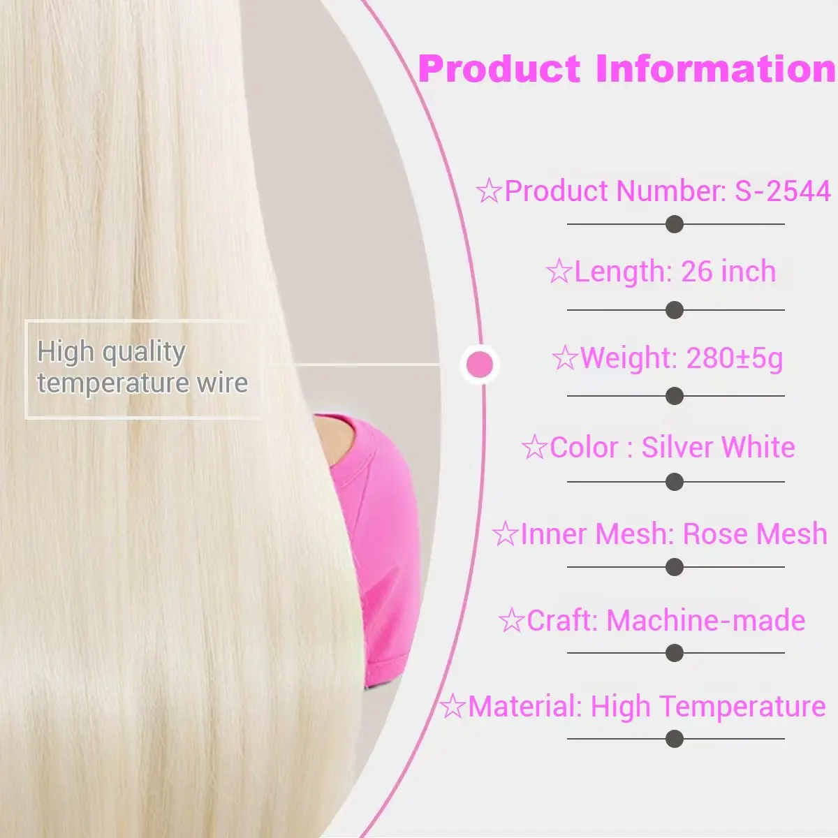 شعر مستعار طويل مستقيم للنساء ألياف مقاومة للحرارة الاصطناعية الطبقات مستقيم 613 الباروكات الملونة مع الشعر اليومي تأثيري عطلة 26"