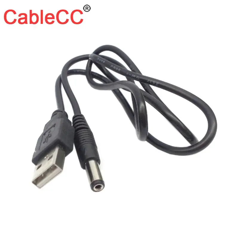 CY Cable  80cm USB 2.0 A Type Male to 5.5 x 2.5mm DC 5V Power Plug Barrel Connector Charge Cable