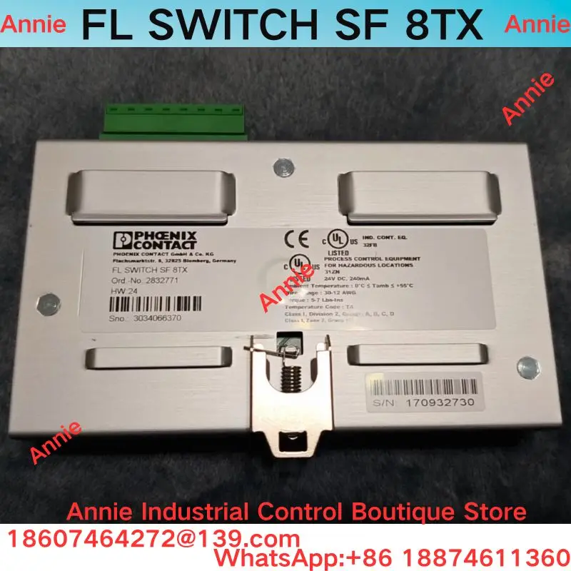 Brand New  Industrial switch FL SWITCH SF 8TX 2832771, 8-port Ethernet, RJ45 interface