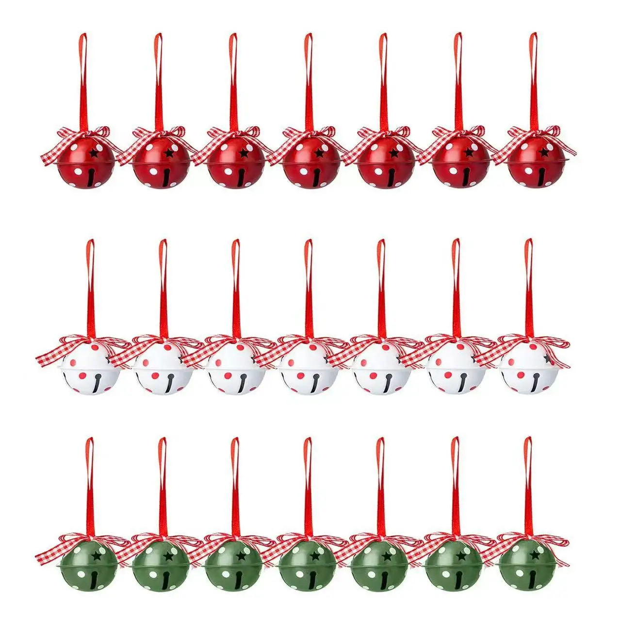 12pcs Bowknot Decor Bells Iron Painted Christmas Bell Hanging Ornaments For Home Furniture