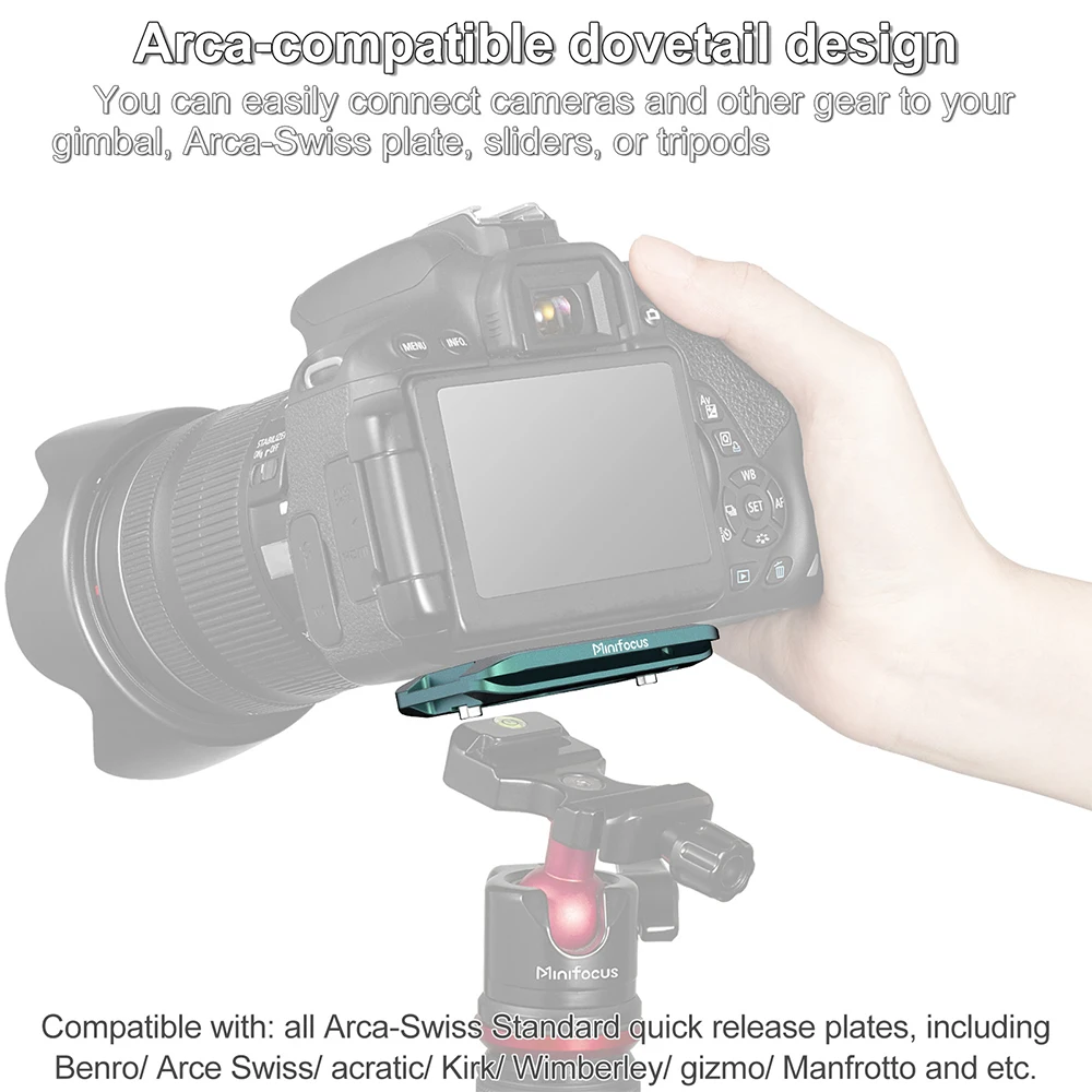 Universal Camera Quick Release Plate QR 70mm Plate 1/4"-20 Screw for QD Sling Swivel Arca Swiss RRS Sirui Tripod Ballhead