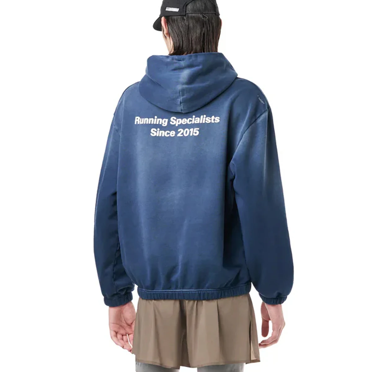 Jaqueta Moletom Casual Folgada com Capuz SATISFY para Corrida, Outono/Inverno, Estilo Vintage Lavado, Esportiva, Agasalho Uni...