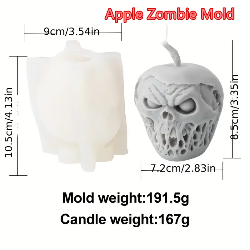 3D Face Skull Candle Mold Silicone Half-body Gauze Zombie Scented Death Candle Mold Handmade Aromatherapy resin Mold Soap Gypsum