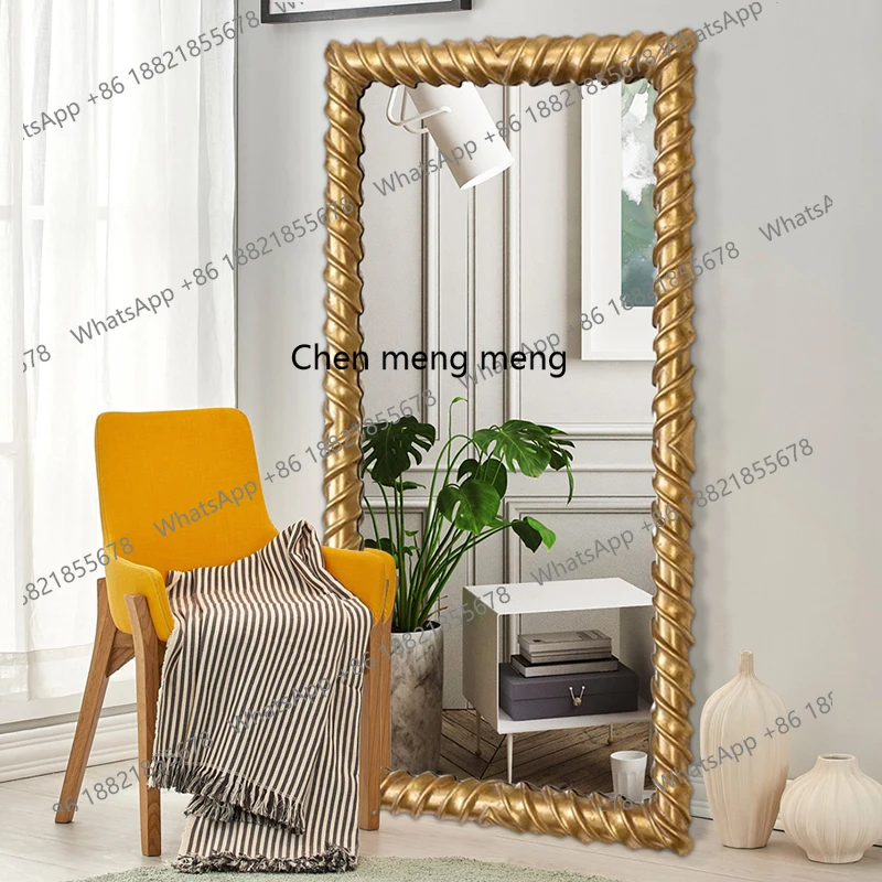 European square retro oversized full-body mirror Landmark French medieval clothing store fitting mirror