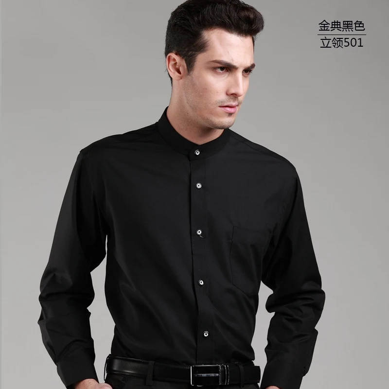 Men's long-sleeved button-down shirt - high-quality men's clothing, casual check pattern, versatile and comfortable solid color