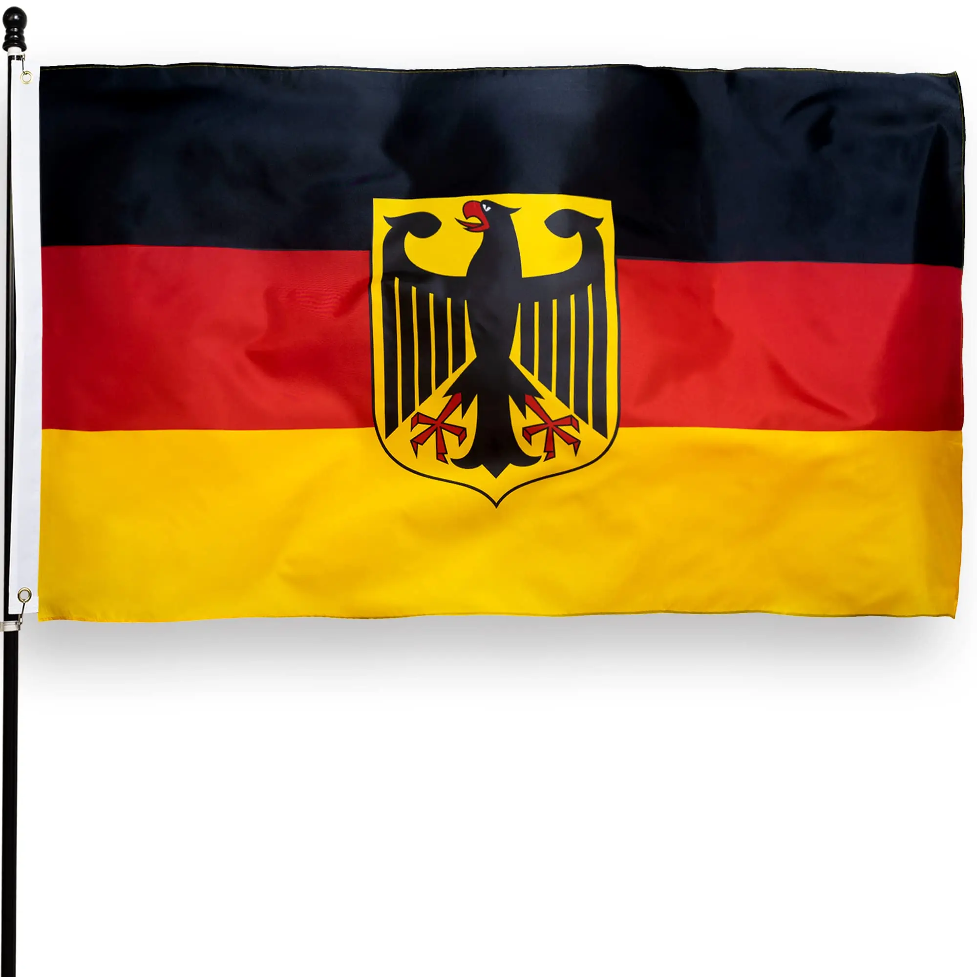 Germany Eagle Flag 3x5 Ft Thick Polyester, Fade Resistant, Brass Grommets, Canvas Header German State Ensign Flags