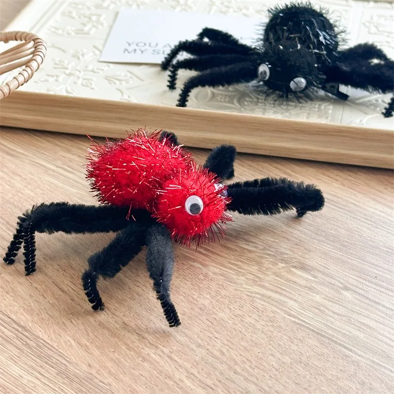 1 Stück gruselige, süße, flauschige Spinnen-Haarspangen, flauschige Halloween-Accessoires, perfekte Kostümpartys, gruselige, schicke Frisuren, festlicher Spaß – Detail 3