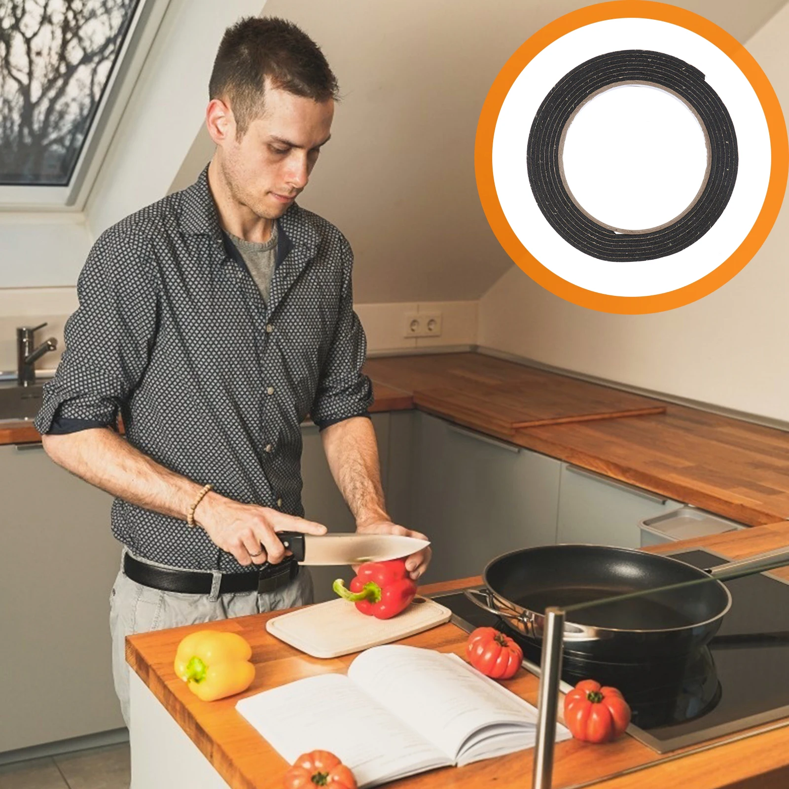 Tira de sellado de 2M, resistente al agua, a prueba de humedad, anticorrosión, a prueba de golpes, relleno de huecos para ventanas, puertas de vidrio, sellado de armarios de cocina