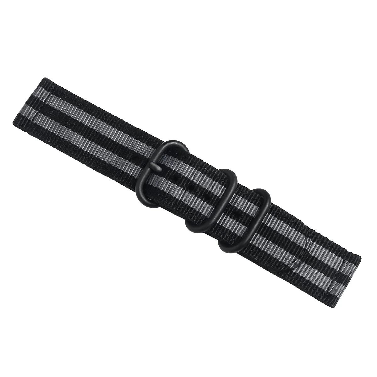 

18mm Durable Nylon Watch Strap Mechanically Braided No Scratch Comfortable Fitness Swimming Climbing Watch Band Black Grey