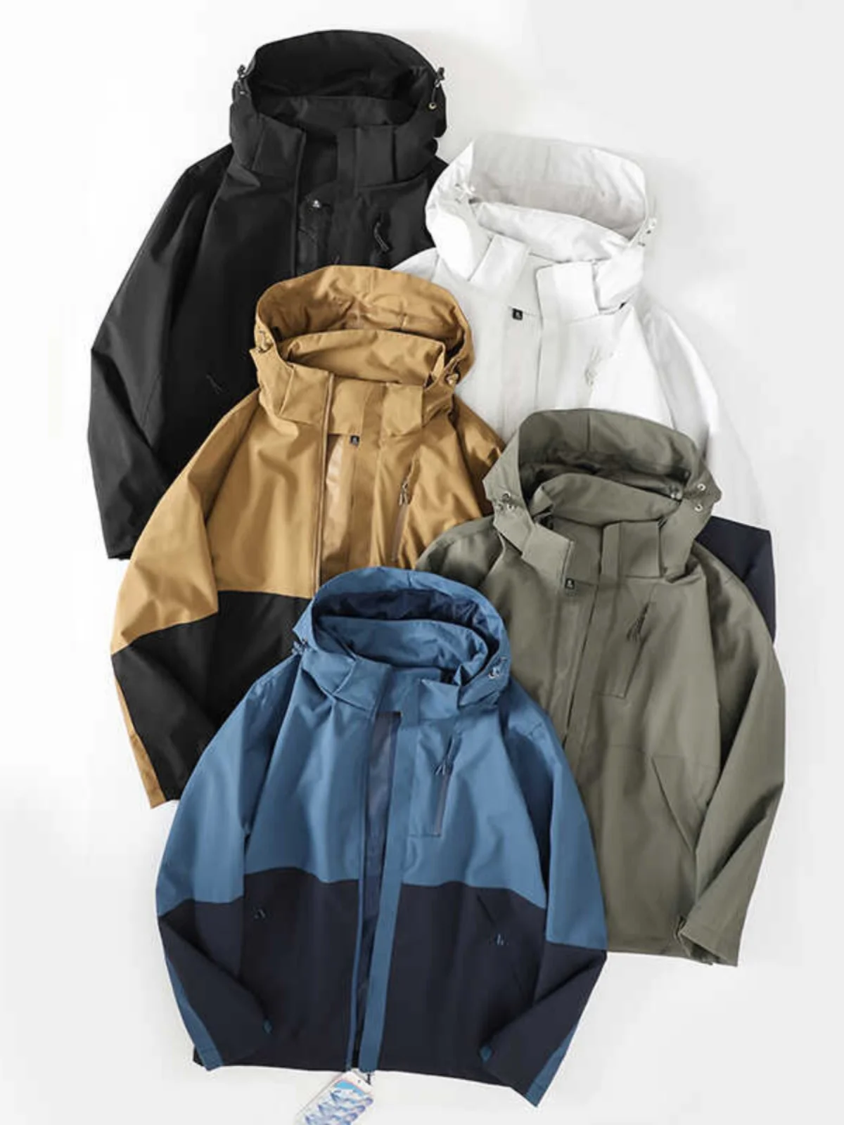 

Outdoor Men's Spring Autumn New Sle Fce Lined Windproof Waterproof Casual Workwear Jaet Removable Hat Color Blo Design