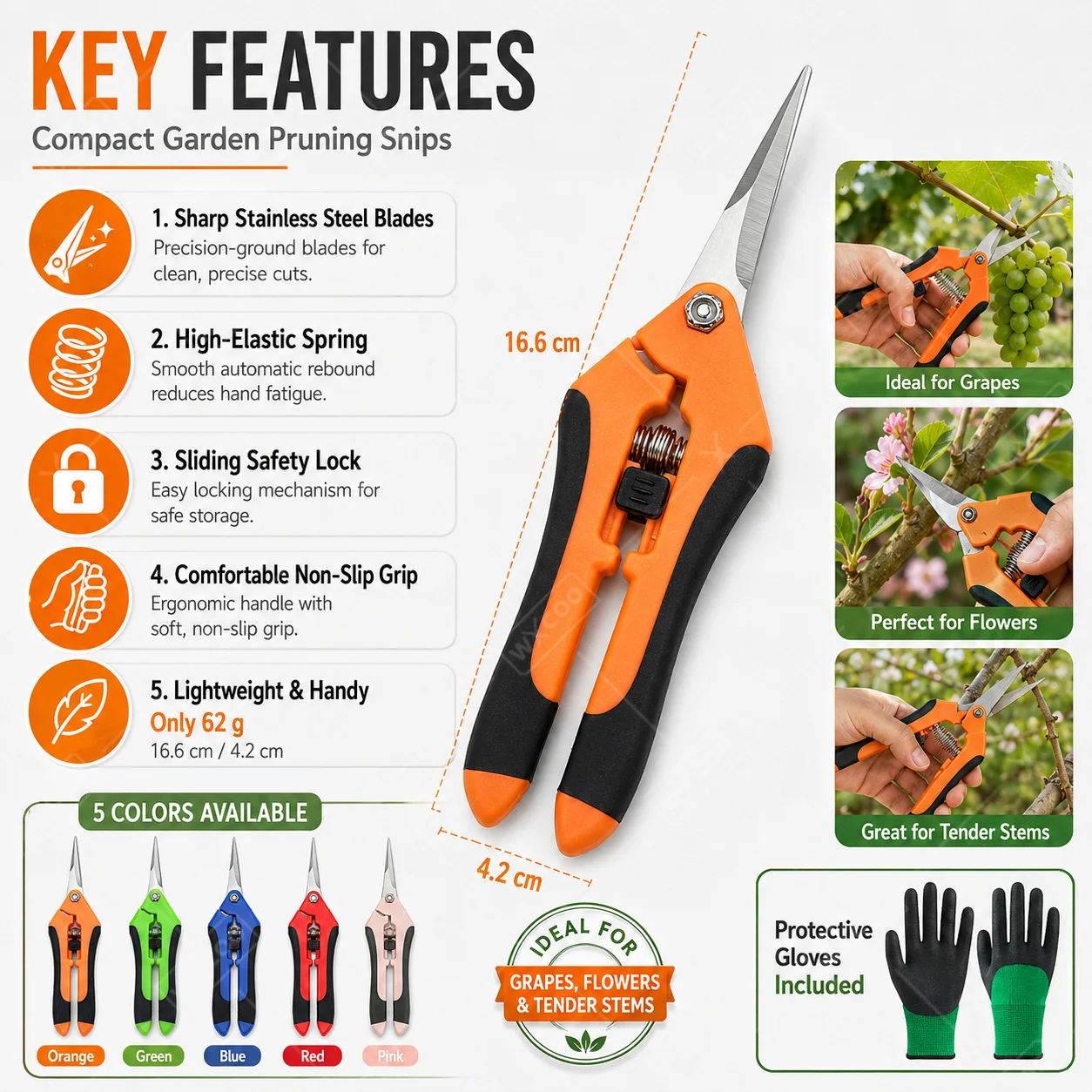 Stainless Steel Fruit Tree Pruning Shears Grape Picking Scissors Special Beekeeping Tools for Honeycomb Cutting Beehive Supplies