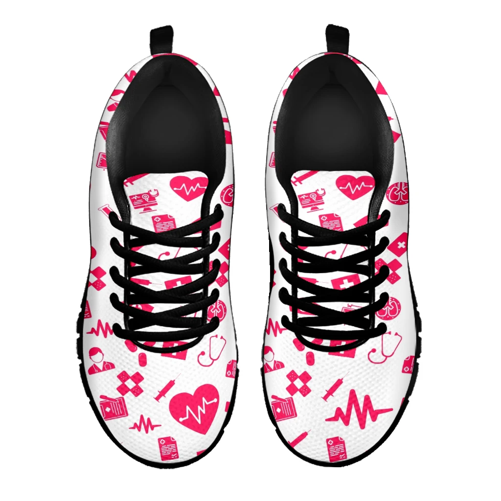 INSTANTARTS Pink Nurse Printed Shoes First Aid Medical Items Pattern Lightweight Outdoor Shoes Summer Comfortable Shoes Zapatos