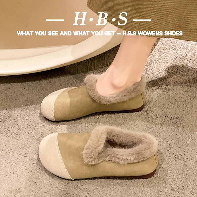 Retro Woman Shoes Loafers Fur Casual Female Sneakers Slip-on Driving Moccasin Slip On New Winter Casual Woman Shoe Slip-on Loafe