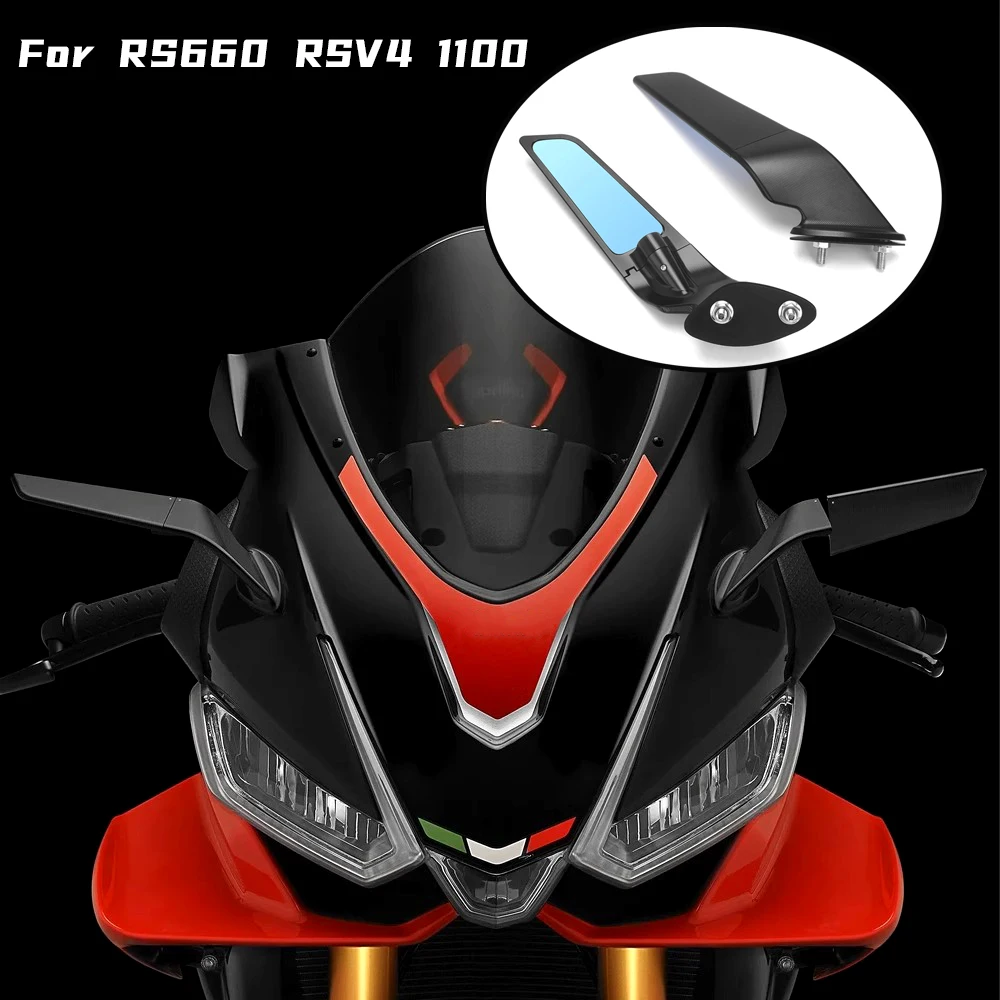 

For Aprilia RS660 / RSV4 1100 Mirrors Stealth Mirrors Sports Winglets Mirror Kits Adjustable Mirrors Motorcycle Wing Mirrors