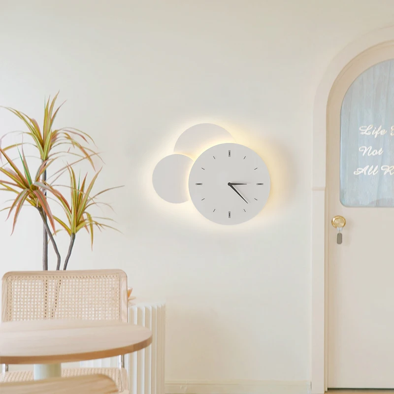 Imagem -03 - Criativo Cartoon Clock Wall Light Candeeiro Led Star Lâmpadas de Parede para Sala de Estar Infantil Quarto Study Decor Lâmpada de Iluminação Interior