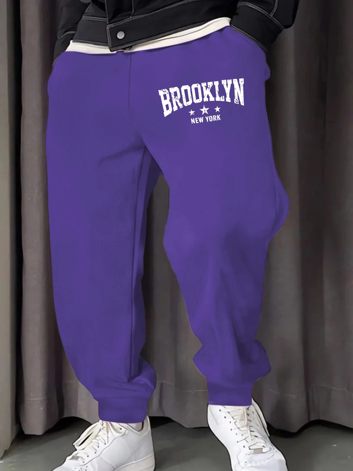 

Brooklyn New York Usa Спортивные штаны с принтом Повседневная универсальная мужская спортивная одежда Универсальные брюки в стиле хип-хоп Брюки для бега с карманами на шнурке