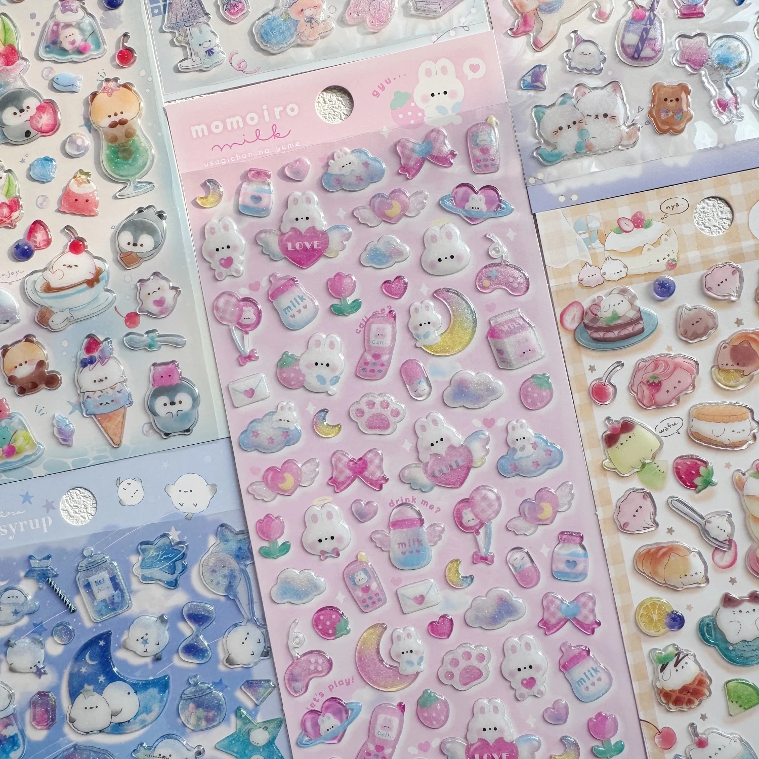 

Милые мультяшные стикеры-наклейки «Котик-пудинг, кролик, птичка» для скрапбукинга, DIY, дневника, милые канцелярские товары, подарки, призы