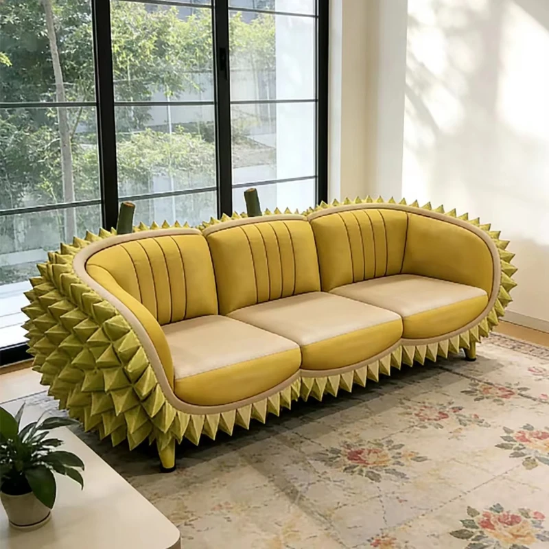 Spiked Durian Sofa Bed Exotic Padded Seat Decorative Tropical Style Furniture