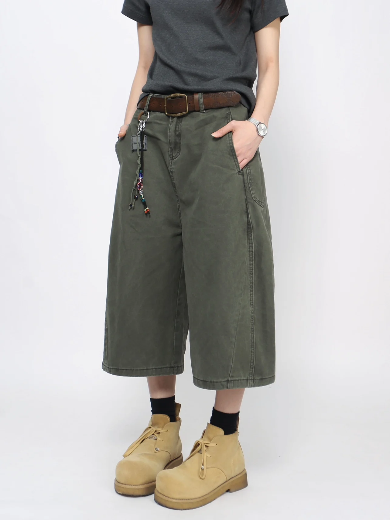 

Mz Американская рабочая одежда в стиле ретро Knife Jeans orts ex Летние свободные повседневные широкие брюки на семь футов Модные