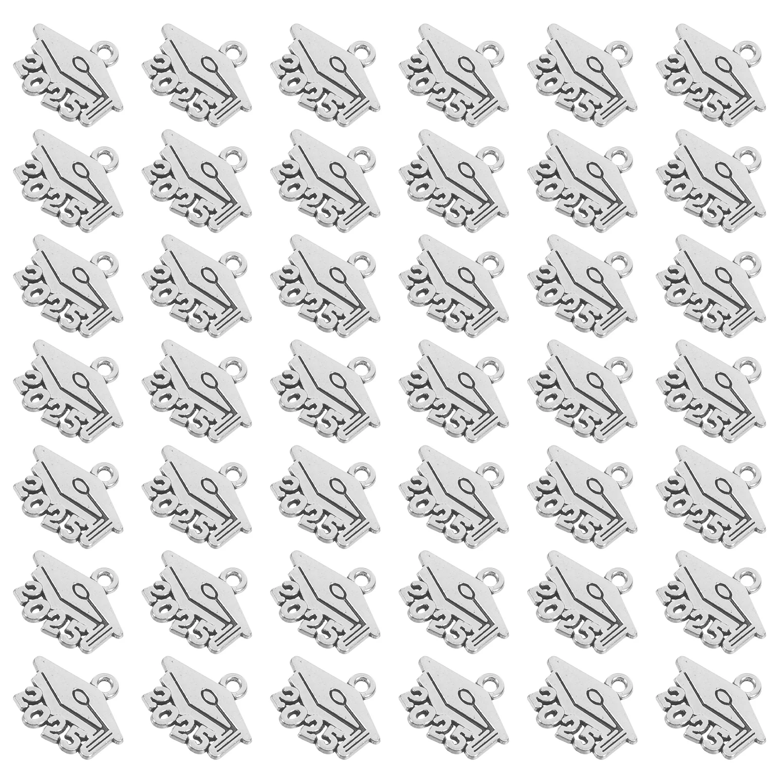 

100pcs Graduation Cap Pendant Alloy Jewelry Accessories Charm DIY 2025 Year Charms Bracelet Necklace Keychain