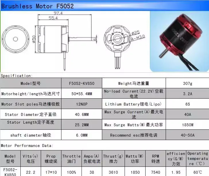 BL 5052 Brushless Motor BL5052-500KV 3330 watt 6-10s for Trex Align tarot KDS 550-600 600E 700e Innova 600FBL RC helicopter heli