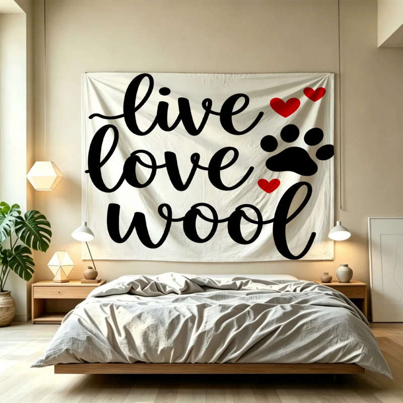 Tapisserie murale en polyester Euphoria Woof Woof, couverture murale multi-tailles pour la décoration de la maison