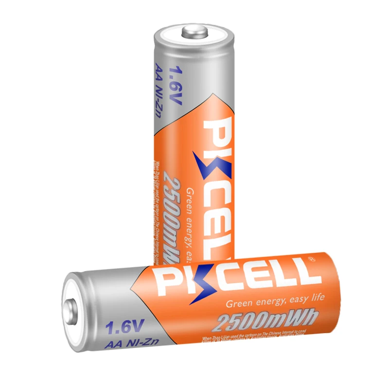 8-64pc PKCELL AA Battery Ni-Zn 1.6V 2500mWh Nickel-Zinc AA Rechargeable Battery Batteries Baterias For Flashlight toy camera