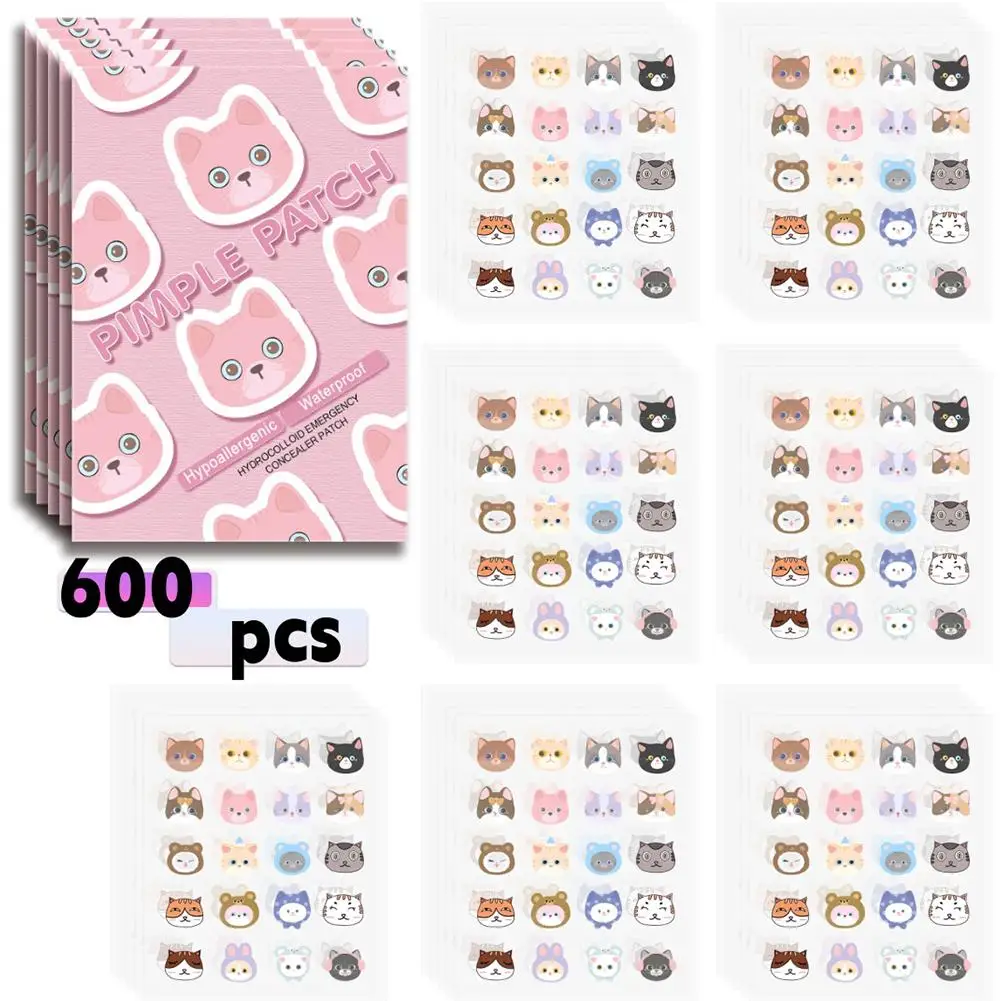600/1400PCS Cartoon Star Acne Patches Concealer Pimple Patches Invisible ColorfuI Pimple Cover Sticker Pimple Removal