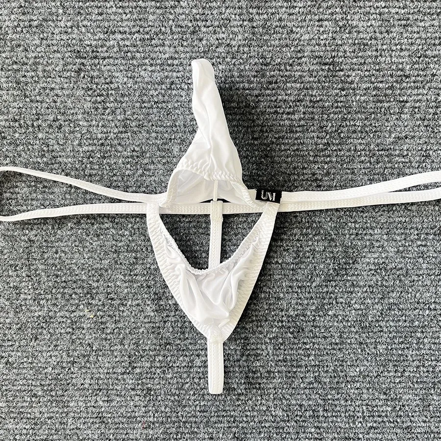 Celana Dalam Pria Model Thong Pinggang Rendah Bahan Sutra Es Desain Terbuka Bernapas Seksi Tipis Produk Terbaru