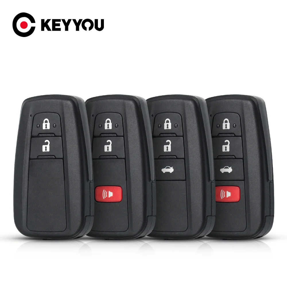 KEYYOU For Toyota Corolla Cross Prius Camry C-HR RAV4 Land Cruiser Prado Uncut TOY12 Blade Replacement Remote Car Key Shell Case