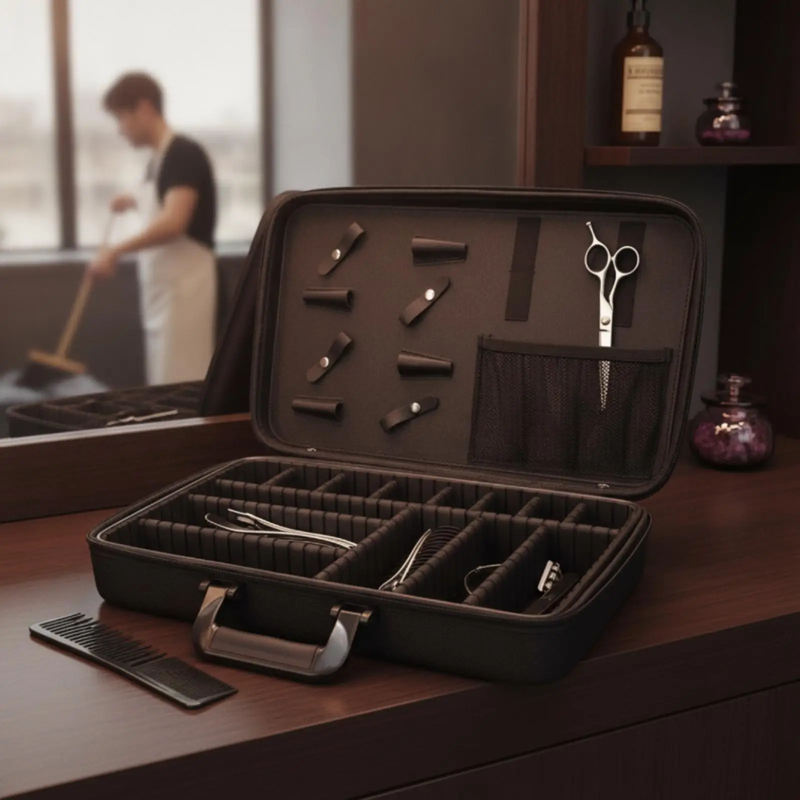Hair Stylist Organizer Oxford Cloth Tool Bag with Handle Complete Tool Kit Organizer for Barber and Salon Travel