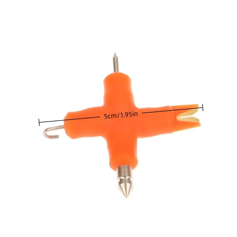 HUA صيد سمك الشبوط 4 في 1 المغلفة جديلة متجرد تلاعب أداة مجتذب خط أداة متعددة الأغراض المحمولة عقدة أداة الصيد الملحقات