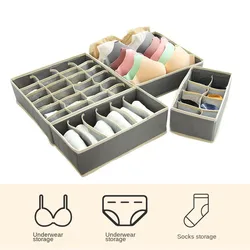 Wardrobe Underwear & Socks Partition Storage Box T-shirt Clothes & Pants Storage Cotton and Linen Undies Storage Organizer Box