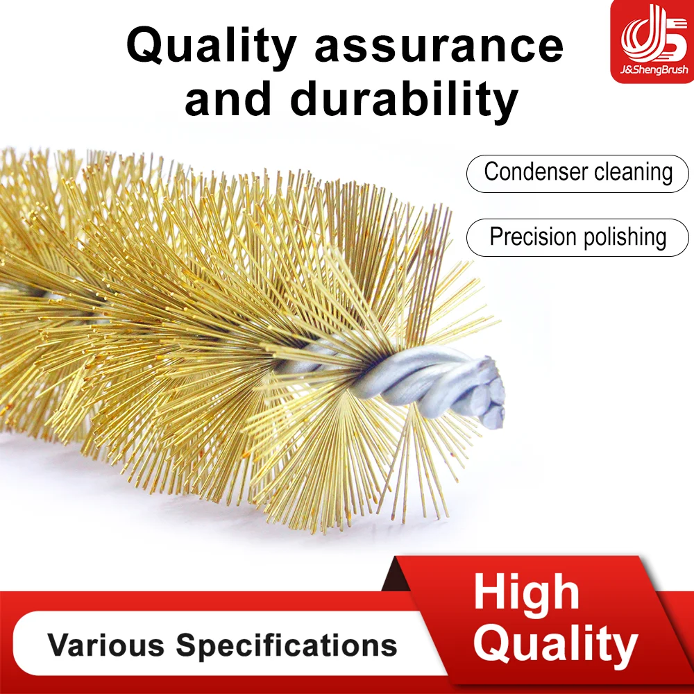 Industrial Copper Wire Pipe Brush M12 Shank Soft Metal Safe Boiler Chimney Cleaner Rust Scale Remover Power Drill Attachment