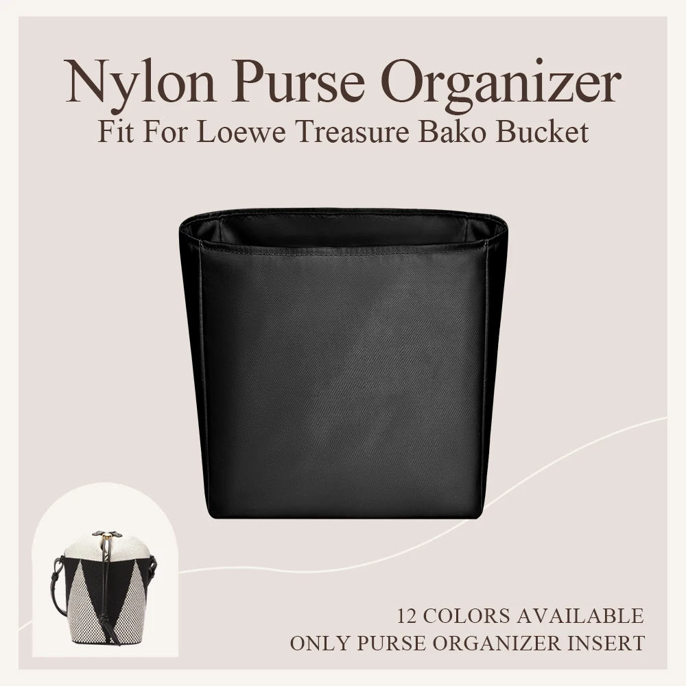 Nylon Purse Organizer Insert Fit for Loewe Treasure Bako Bucket Bag Inside Purse Storage Bag Makeup Inner Liners Organizer Bag