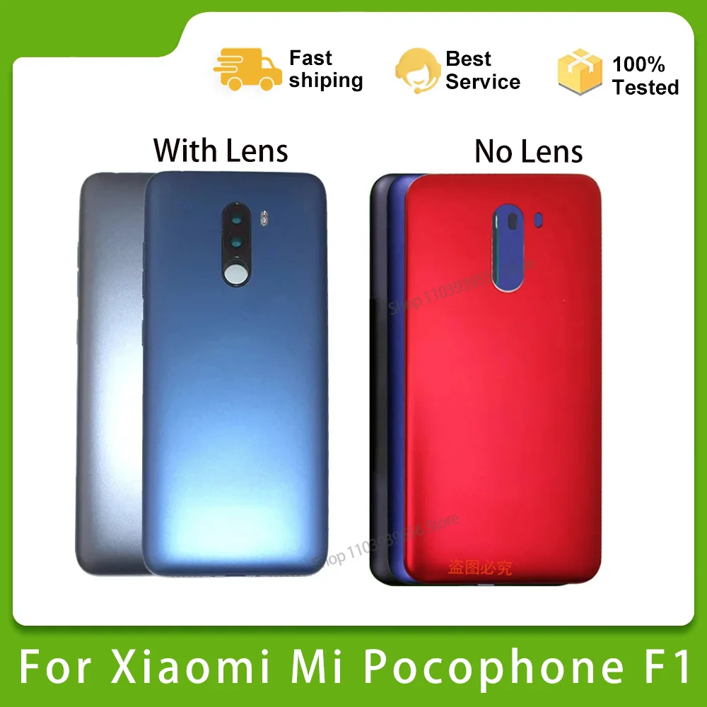 

high quality For Xiaomi POCOPHONE F1 Back Battery Cover Rear Door Housing Panel Case For Mi Poco F1 with Camera Glass Lens