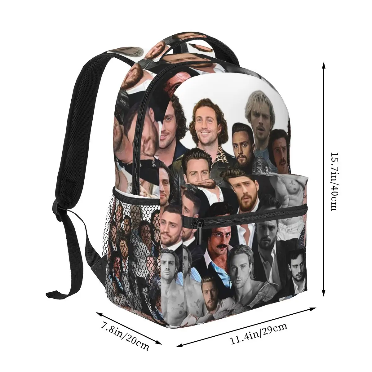 Aaron-taylor Johnson Photo Collage Backpacks Boys Girls Bookbag Students School Bags Kids Rucksack Shoulder Bag Large Capacity