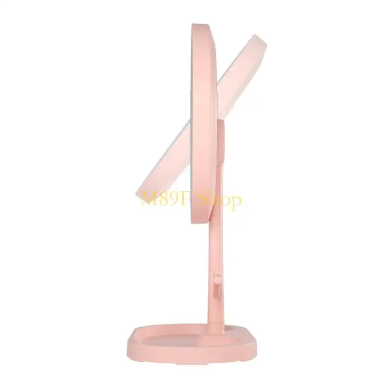 M89F LED beleuchtete Desktop -Make -up -Spiegel mit Basishaken USB wiederaufladbare tragbare tragbare tragbare Dimmlampe