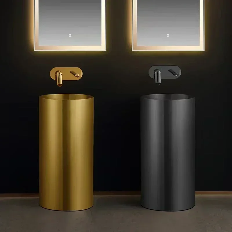 

Hot sales stainless steel wash basin luxury free standing basin basin sink stand bathroom