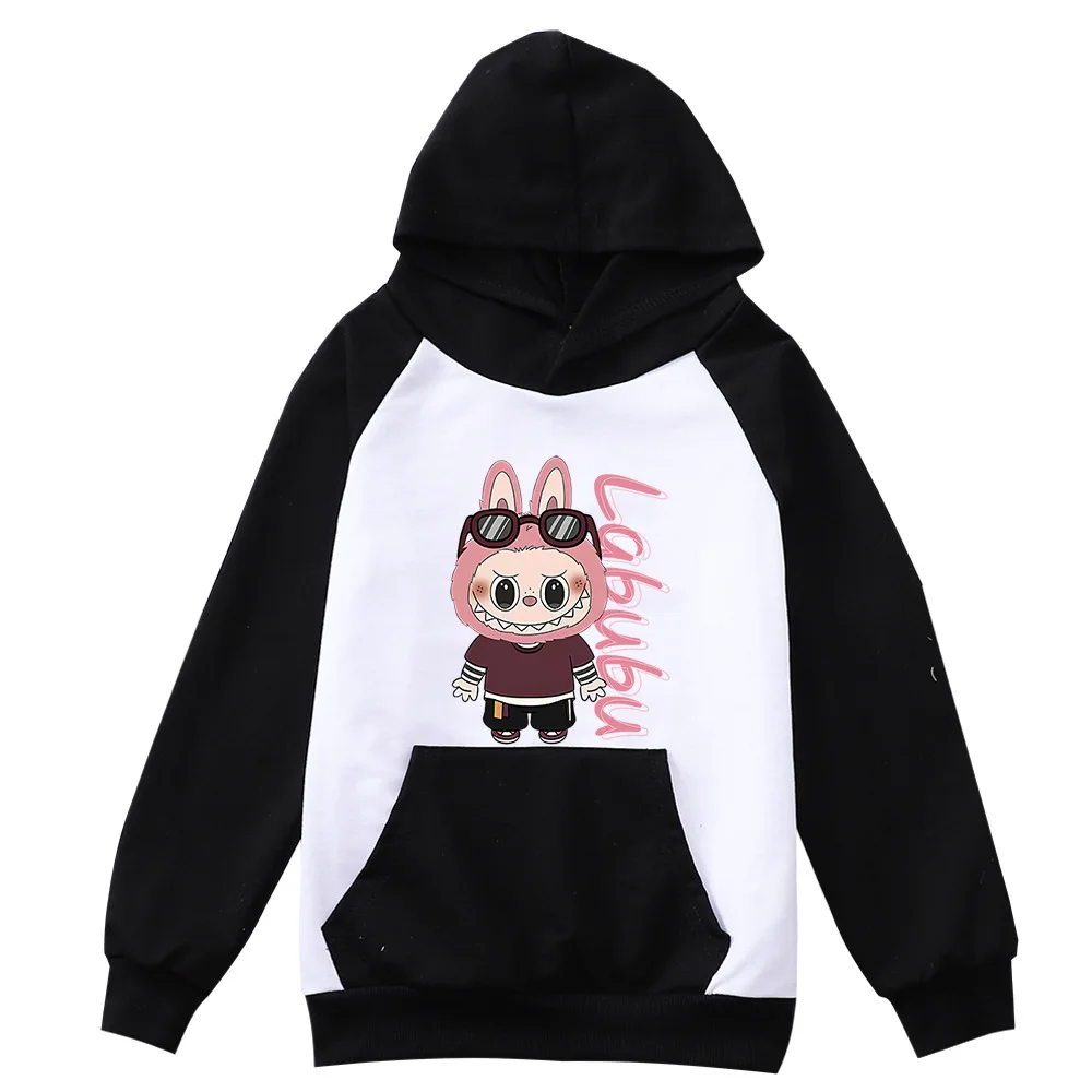 Neue Labubu Hoodie Kinder Comic Grafik Sweatshirt Teenager Jungen Mode Streetwear Baby Mädchen Pullover Mäntel Kinder Kleidung