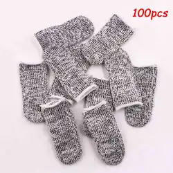 100PCS Cut Resistant Finger Cots Finger Sleeve Protectors Reusable Finger Glove Fingertip Covers for Sewing Cutting Handicrafts