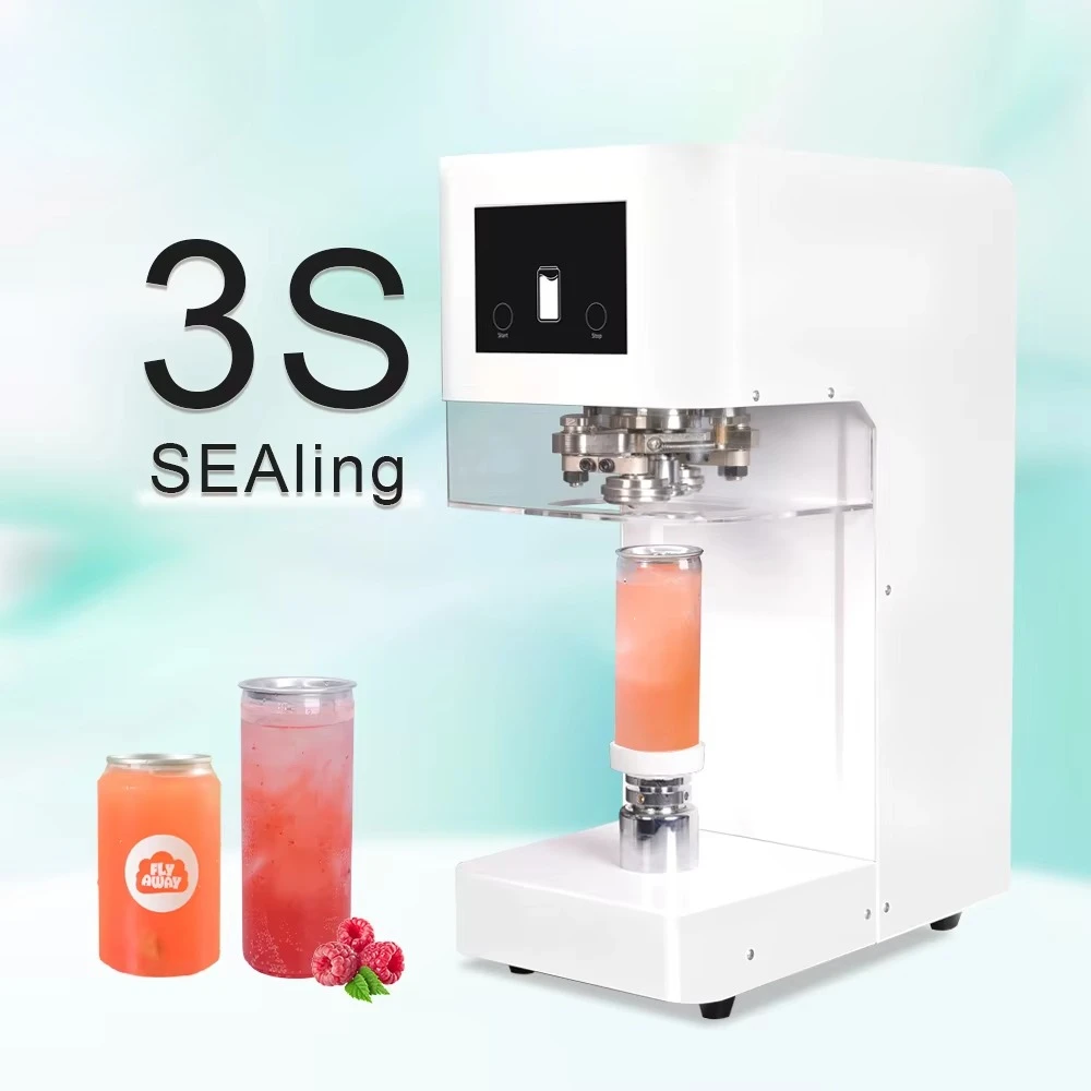 

Full-Automatic Tin Can Sealing Machine Beverage Cup Sealer Dessert Cake Round Bottle Aluminum Electric Can Packaging Machine