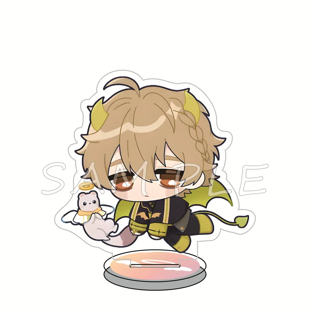 NU Carnival Angel Demon Chibi 10cm Acrylic Stand Figures Keychain BL Game Desktop Tabletop Decor Otaku Fans Collectible Gift