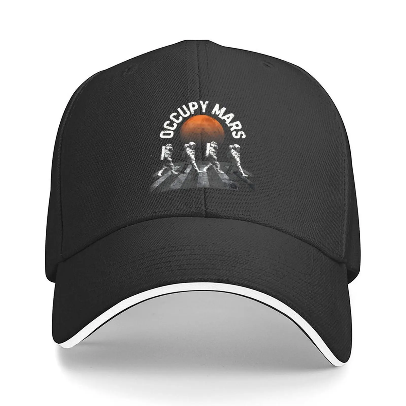 

Occupy Mars...Astronauts Crossing Street Baseball Cap Hat Beach hiking hat Trucker Cap Luxury Cap For Women Men's