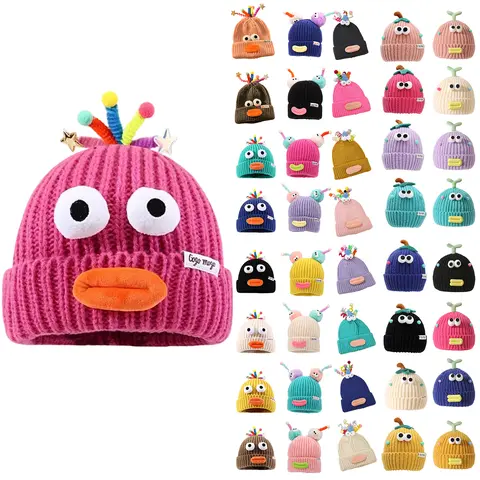 Cute Funny Ugly Fish Hat for Children Warm and Thick Ear Protection Wool Hat for Autumn and Winter Student's New Cold Hat