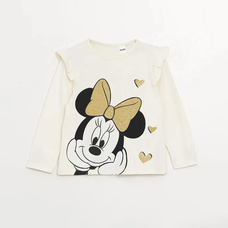 2Pcs Fashion Minnie Mouse Toddler Girl Outfits Long Sleeve Round Neck Top + Pant Spring Autumn Baby Girl Clothing