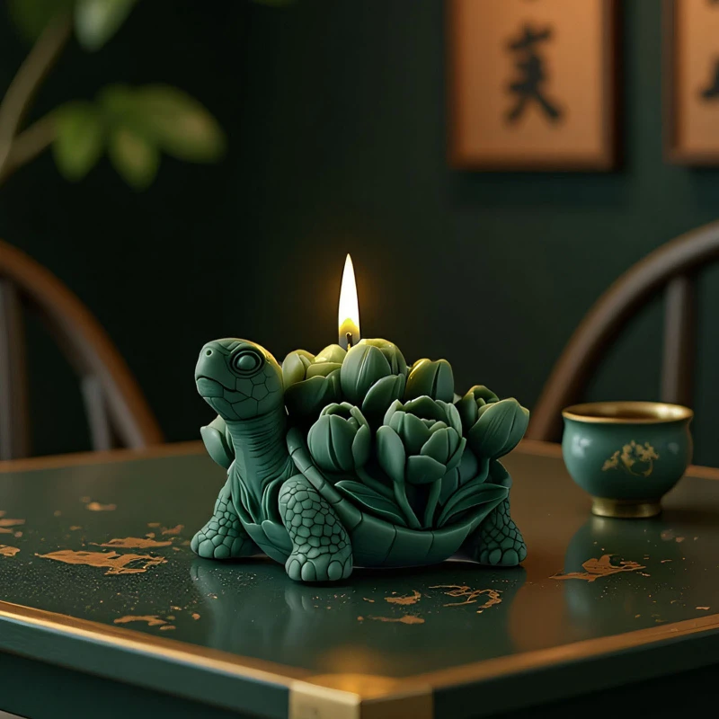 Turtle Tulip Aromatherapy Candle Silicone Mold DIY Hive Tulip Turtle Plaster Resin Mould Home Desktop Decor Craft