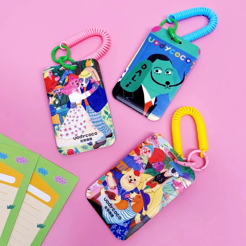 Original Illustration Card Holder Campus Lunch Card ID Bus Access Control Card High Aesthetic Work ID Card Anti-Loss Protecti...