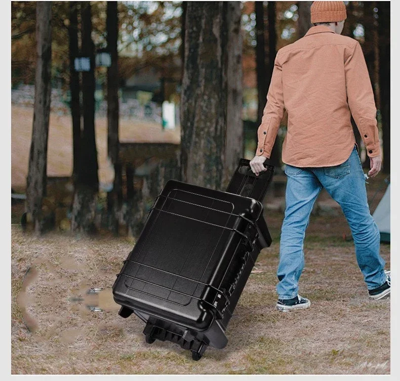 Large-capacity car maintenance ABS tool storage box, mechanical equipment waterproof trolley toolbox